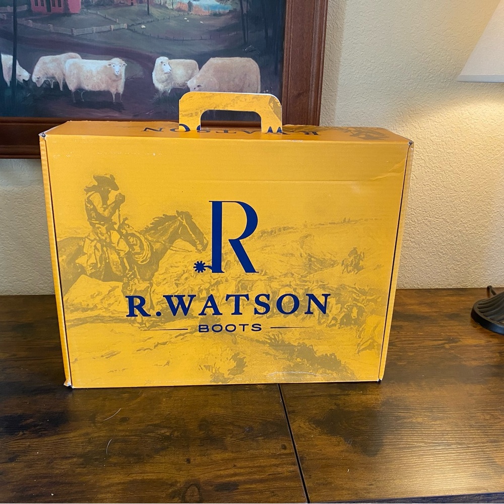 R. Watson Men's Black Sinatra Cowhide Leather Boots